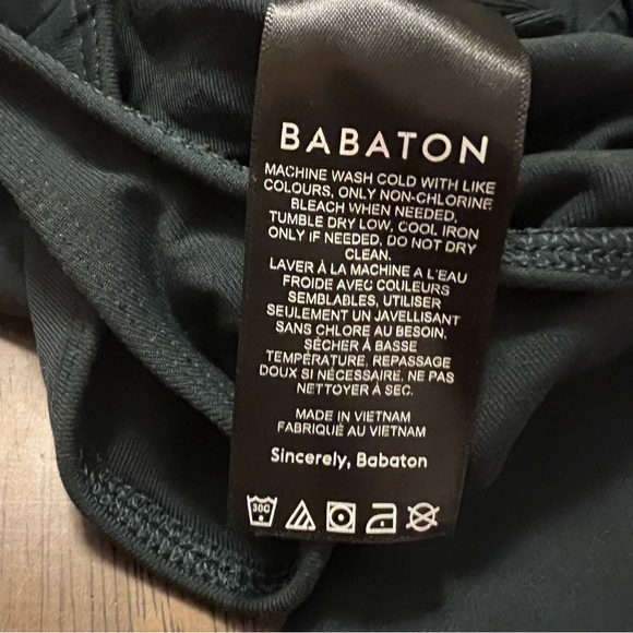 Aritzia Babaton Contour Crew Bodysuit Dark Green XS Long Sleeve Scoopneck - Picture 10 of 11